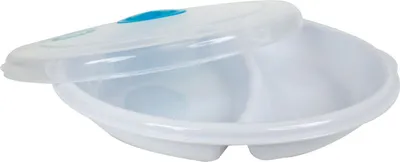 Produktbild von Mikrowellenteller Teller weiß Ø 23 cm Deckel transparent mit Dampfventil