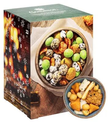Produktbild von Corasol Premium Snack-Mix Adventskalender XL mit 24 herzhaften Knabbereien & Nuss-Snacks (625 g)