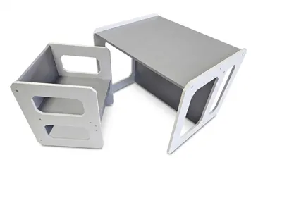 Immagine prodotto di Tavolino pieghevole con sedia, modello BDMU KIDS, colore grigio. Prodotto di alta qualità