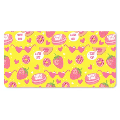 Produktbild von MuchoWow® Mauspad Mousepad Lebensmittel - Muster - Rosa 60x30 cm - Mousepads - Maus Mat - Pad - Mausunterlage - Nachhaltig