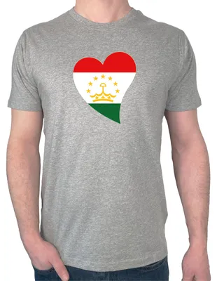 Produktbild von Huuraa Herren T-Shirt Tadschikistan Flagge Herz L Sport Grey Bio Baumwolle Fairtrade Herrenshirt Geschenkidee