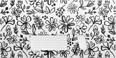 Produktbild von Blumenskizze – Schreibtischunterlage – Rutschfeste Tischunterlage – Schreibtischmatte für Büro & Zuhause – Schreibunterlage – Mauspad – Tischmatte – 100 x 50 cm