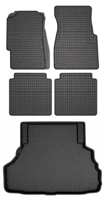Zdjęcie produktu dla Dywaniki gumowe + mata bagażnika do Honda Civic VI 1995-2001 (hatchback, 5-drzwiowy) – czarne, dopasowane – Wielganizator SolidPRO