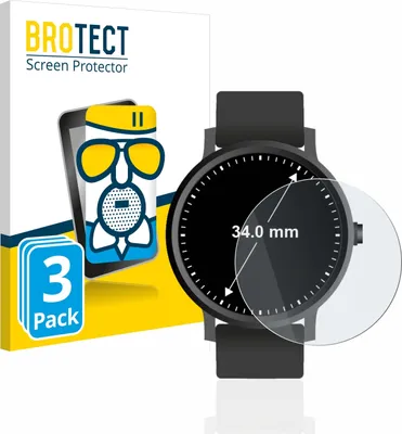 Produktbild von 3x BROTECT Entspiegelungs Schutzglas für Armbanduhren (Kreisrund, ø: 34 mm) Schutzfolie Panzer Folie Glas Display Schutz matt