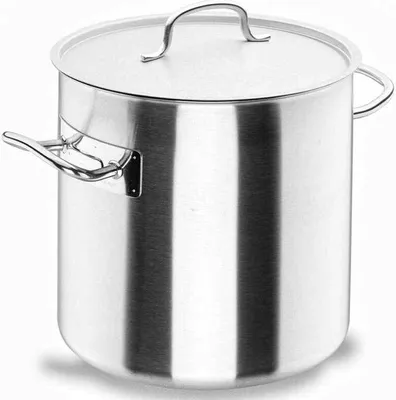 Produktbild von Lacor - 50145 - Hoher Edelstahl -Topf, enthält einen Deckel, geeignet für alle Arten von Küchen, mattes Finish, Kapazität: 68,30 l, Höhe: 45 cm, Durchmesser: 45 cm, Silber