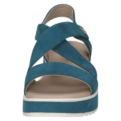 Produktbild von Caprice Damen Sandale Plateau Kreuzriemen Keilabsatz 9-28305-44, Größe:42 EU, Farbe:Blau