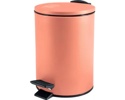 Immagine prodotto di Cestino per cosmetici Spirella da 3 litri in acciaio inox con chiusura ammortizzata e cestino interno "Adelar" Cestino per bagno Cestino per rifiuti a chiusura ammortizzata Rosso terracotta