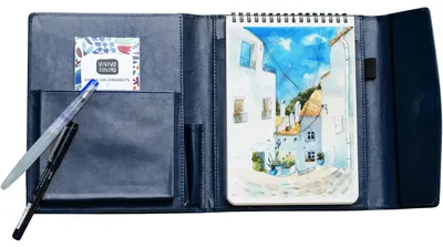 Aquarell-Reiseset A5 – 16 Farben, Pinsel, Fineliner, Skizzenbuch