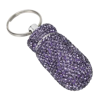 Imagen del producto de Botella de medicina con incrustaciones, estuche de medicina con incrustaciones, estuche para cápsulas con llavero, estuche portátil para cápsulas, estuche de medicina de aleación de aluminio, contenedor de cápsulas para viajes