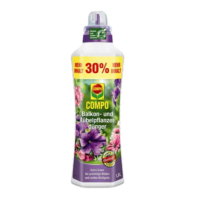 Produktbild von Balkon und Kübelpflanzendünger COMPO 1,3 L mit extra Eisen, mineralischer Flüssigdünger