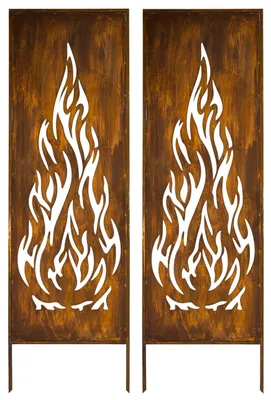 Produktbild von Sichtschutz Metall 2x - 160 cm x 50 cm - Edelrost - Rostoptik Sichtschutz für Garten - Sichtschutzelement - Sichtschutzwand - Gartendekoration Zaun Spare ganz einfach 5 €