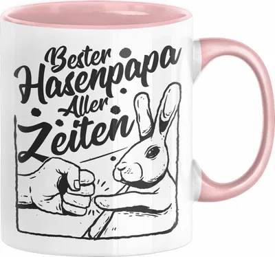 Produktbild von Bester Hasenpapa Aller Zeiten Tasse Geschenk Vatertag Hasen-Vater Besitzer (Rosa)