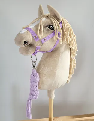 Zdjęcie produktu dla Zestaw do Hobby Horse: kantar A3 + uwiąz ze sznurka - fioletowy