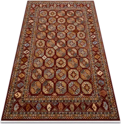 Zdjęcie produktu dla Dywan wełniany KESHAN Frędzle, Ornament, ramka orientalny 7874/53588 bordo czerwony 250x340 cm