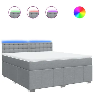 Obrázek produktu pro vidaXL Postel Boxspring s matrací Světle šedá 180x200 cm Látka
