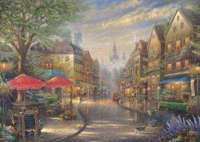 Image de Schmidt Thomas Kinkade Café in München Puzzle, 1000 pièces