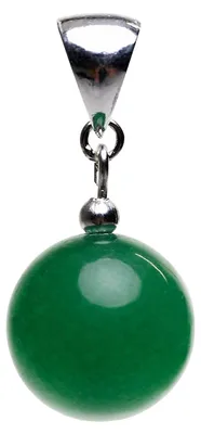 Produktbild von Anhänger aus Jade Kugel grün & 925 Silber Edelstein Kettenanhänger Halsschmuck Damen