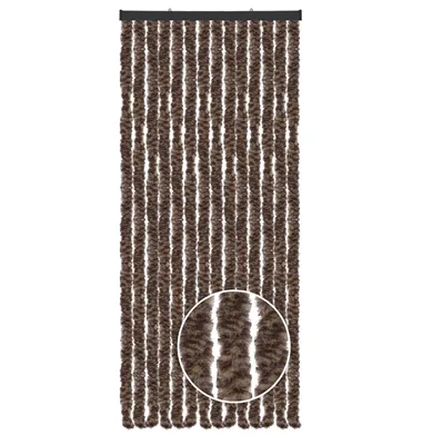 Produktbild von Flauschvorhang Wohnmobil 56x185cm Meliert Beige/Braun, Chenille Insektenschutz, Türvorhang für Camping, geräuschlos, wetterfest, luftdurchlässig
