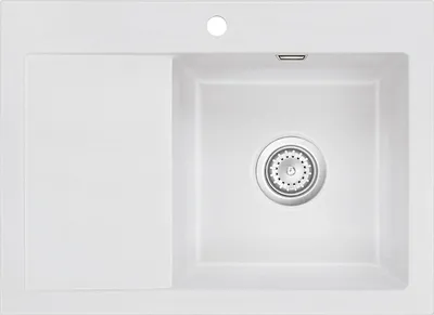Produktbild von Auflagespüle KeraDomo MERA 70 SATIN mit Becken rechts und Handbetätigung