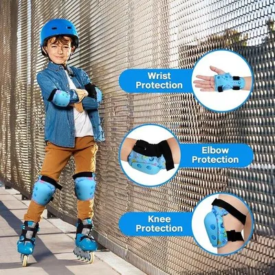 Image de Ensemble de protection Famanu pour enfants : protège-genoux, protège-coudes et protège-poignets