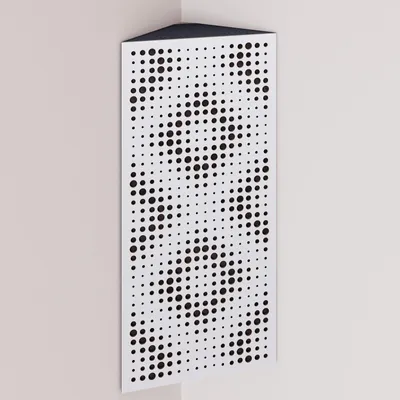 Produktbild von 2er-Pack – Schmale akustische Eck-Bassfalle mit Samtstoff | 50x23x10 cm |Reflexion - Schalldämmung | [REBAT - Weiß |Braun]