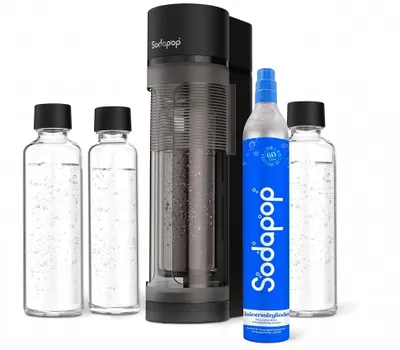 Produktbild von Sodapop Wassersprudler Logan, Set mit 3 Glasflaschen (2 × 850 ml und 1 × 600 ml)