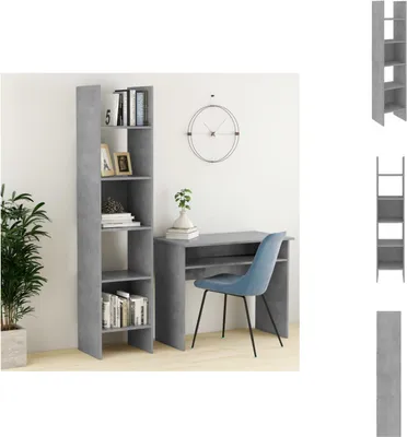Obrázek produktu pro vidaXL Regál betonový šedý 40x35x180 cm materiál na bázi dřeva - Regály a knihovny