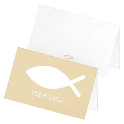 Produktbild von itenga 24x Tischkarte Platzkarte Kommunion Taufe Konfirmation sand