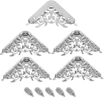 Produktbild von Gepolsterte Einfach zu Installierende Metallkantenbeschützer - 5 Stück - Korrosionsbeständig - Dekorative Gespen - Stofftaschenbeschützer