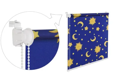 Obrázok produktu pre Okenná roleta súkromie 120x150 cm zatemnenie 50% hviezdy modrá žltá detská okenná roleta