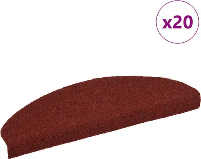 Productafbeelding van Trapmatten Zelfklevend 20 stuks 65x21x4 cm Bordeaux Rood Halfrond Groot