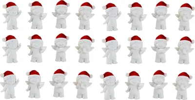 Produktbild von 24 Stück Engel mit Nikolausmütze Figur 4 cm Engelfiguren