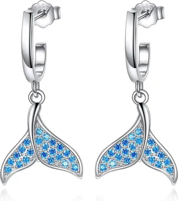 Immagine prodotto di Orecchini da donna in argento sterling 925 con orecchio pendente ipoallergenico coda di sirena