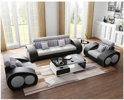Produktbild von Ledersofa Couch Sofagarnitur Leder 311 Sitzer Garnitur Design Modern Sofa USB