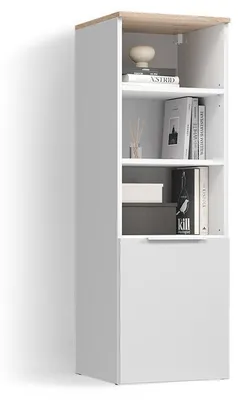Image de Armoire universelle Livinity Piave Blanc/Sonoma avec une porte, Model 58784