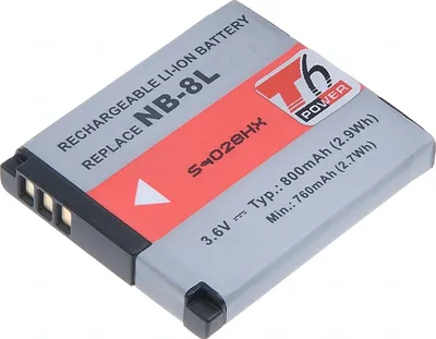 Produktbild von Batterie T6 Energie Kanon NB-8L, 700mAh, black