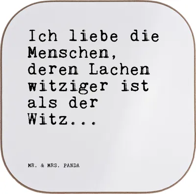 Produktbild von Mr. & Mrs. Panda Untersetzer für Gläser Ich liebe die Menschen,... - Weiß - Geschenk, Freund, Partner, Coaster, Tischuntersetzer, Spruch, gläseruntersetzer, Bruder