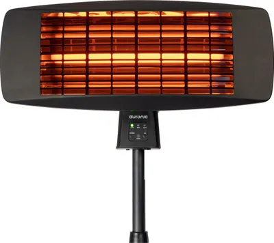 Produktbild von Auronic Terrassenheizstrahler - Infrarotheizung - Elektrisch - 2000W - Heizstrahler - Hängend und Stehend - mit Fernbedienung - 3 Heizstufen - Schwarz