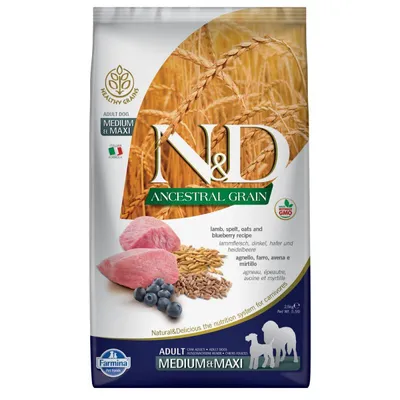 Obrázok produktu pre Farmina N&D 12kg Adu Med/Max Lamm, Dink, Dinkel, Heidelbeere