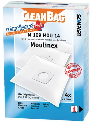 Obrázok produktu pre Cleanbag M 109 MOU 14, Vrecko na prach, Biela, Syntetický, Moulinex, Box, 5 kusov