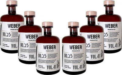 Produktbild von Weber s Premium Dry Gin No25 - 6er Set Der Weber Gin 0,5L (41% Vol)- [Enthält Sulfite]