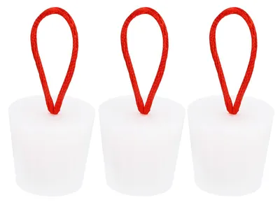 Silikon-Gummikonusstopfen 24–31 mm, Badewannenstopfen, 3 Stück, Weiß