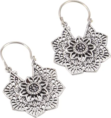 Produktbild von Tribalohrringe aus Messing, Ethnoohrringe - Silber, Silber-Farben, 5*4 cm, Ohrringe + Ohrstecker Modeschmuck