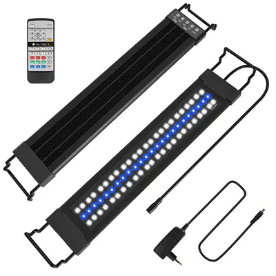 Produktbild von Eikuavons LED-Aquarienlampe mit Fernbedienung, Beleuchtung für Fischbecken, 18 W, 50,5 cm