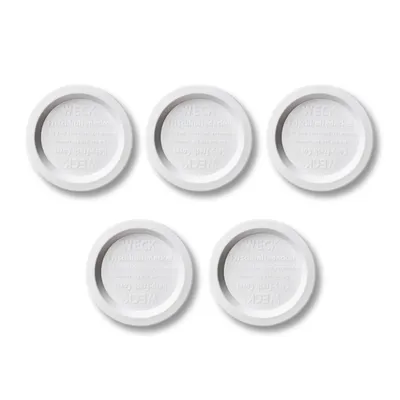 Zdjęcie produktu dla 5 sztuk Ø 9 cm pokrywek Keep Fresh do słoików Weck 80 mm plastikowych pokrywek białych