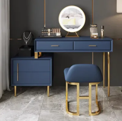 Produktbild von Schminktisch Spiegel Hocker Komplett Set Kommode Schlafzimmer 2tlg. Konsole