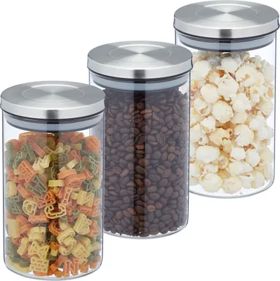 Produktbild von relaxdays Vorratsglas 3er Set je 800 ml