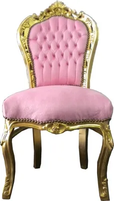 Produktbild von Barock Esszimmer Stuhl Rosa / Gold