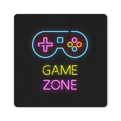 Produktbild von MuchoWow® Gaming Mauspad Mousepad Controller - Spiel - Neon - Schwarz - Zitate - Spielzone 20x20 cm - Mousepads - Maus Mat - Pad - Mausunterlage - Desk Mat - Bureauartikeln - Coole Schulsachen für Teenager