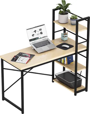 Produktbild von MARK ADLER Leader 4.0 | Industrial Schreibtisch Arbeitstisch Computertisch Büromöbel | mit Ablagefächern | 119.5 x 48 cm | Umkehrbarer | Eiche hell